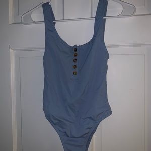 blue one piece swimsuit